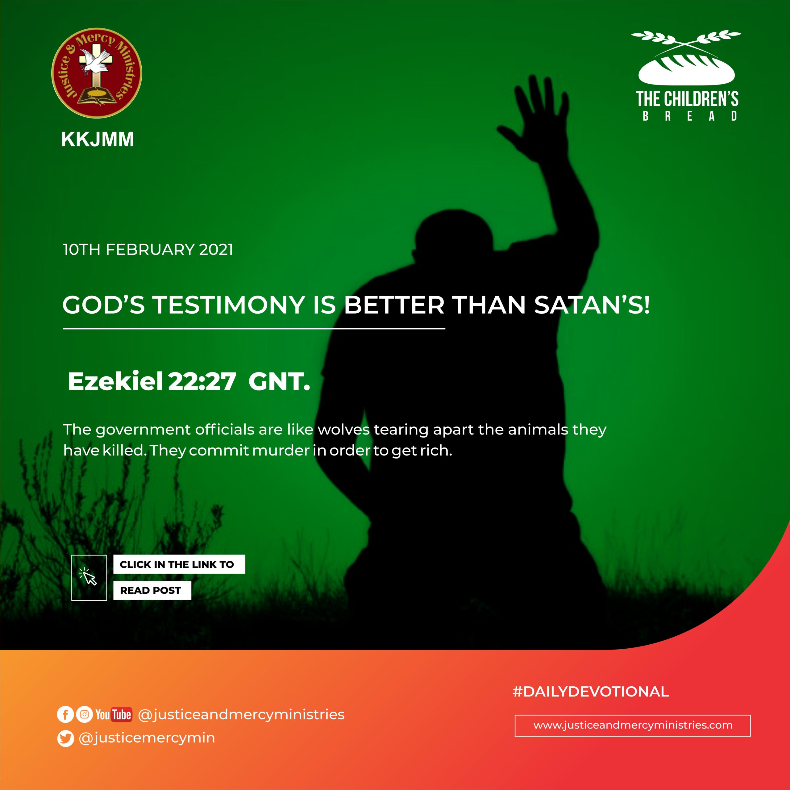 GOD’S TESTIMONY IS BETTER THAN SATAN’S