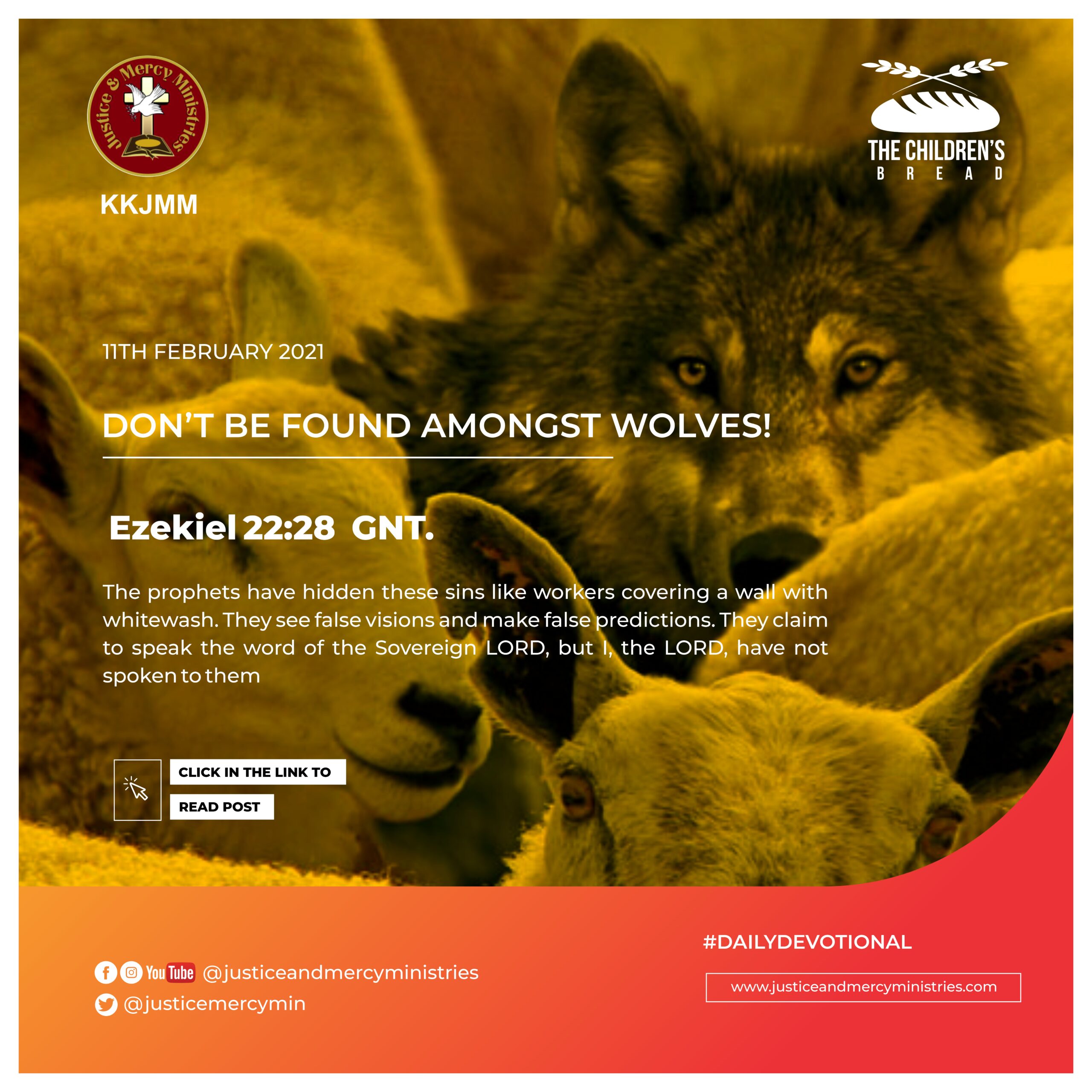 DON’T BE FOUND AMONGST WOLVES