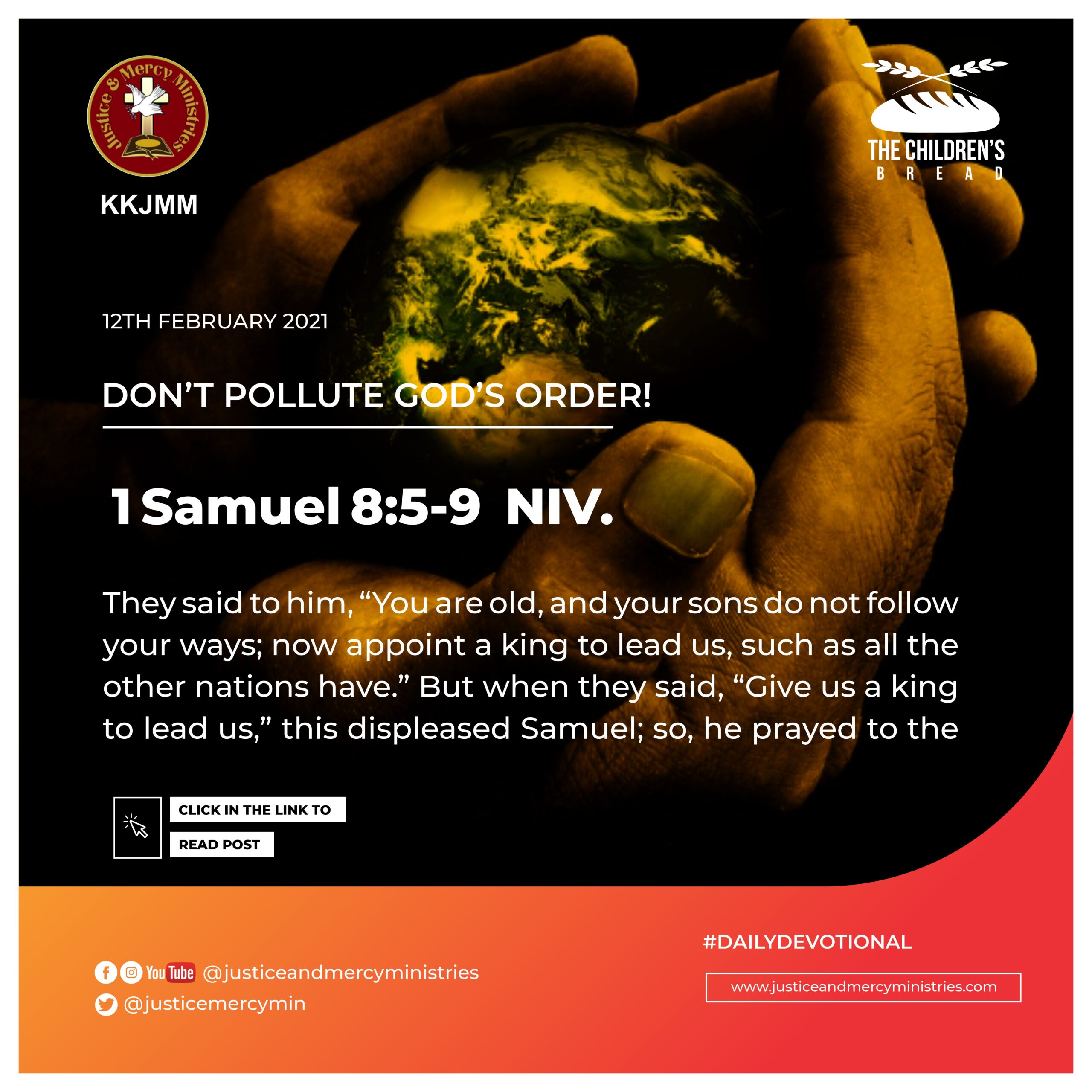 DON’T POLLUTE GOD’S ORDER!