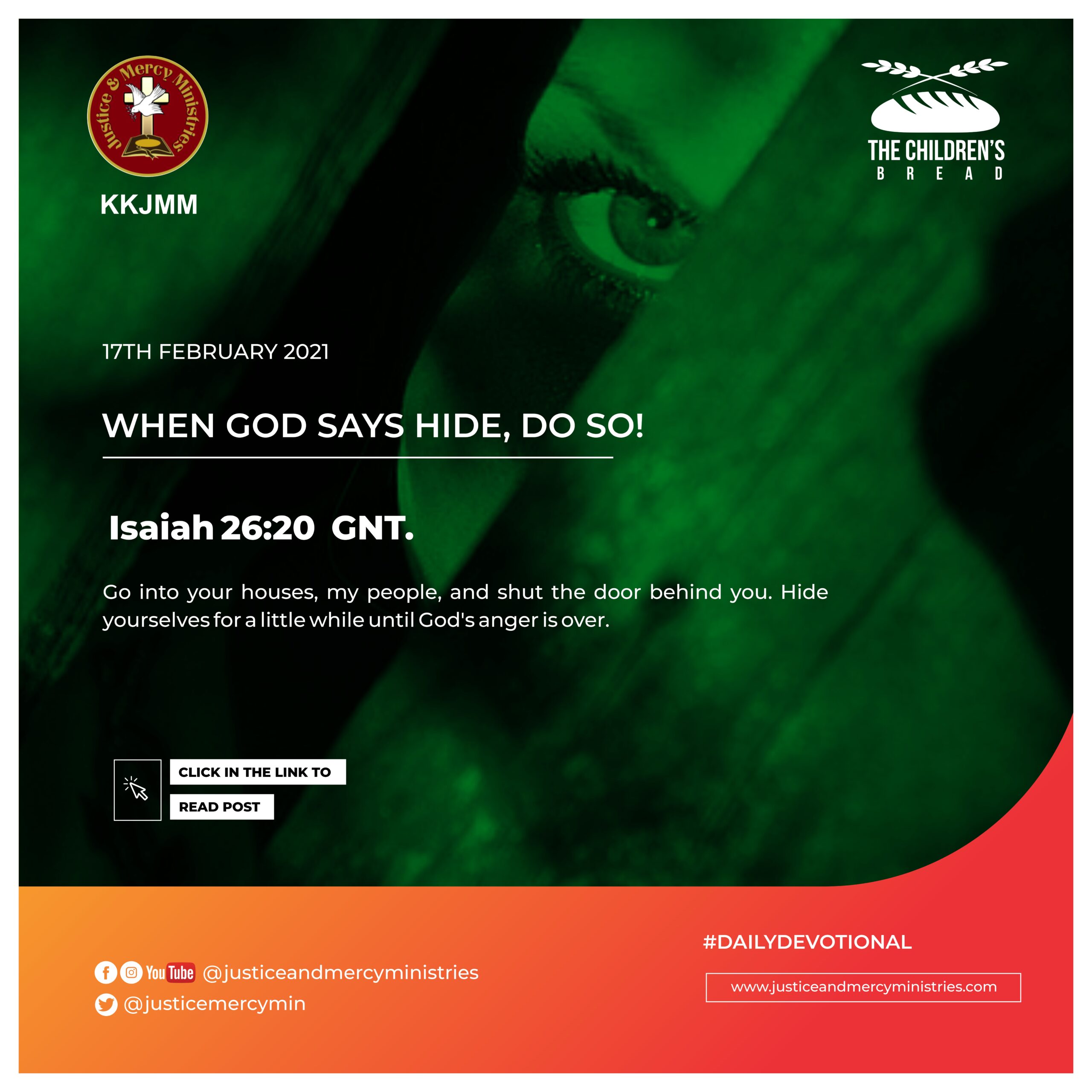 WHEN GOD SAYS HIDE, DO SO!