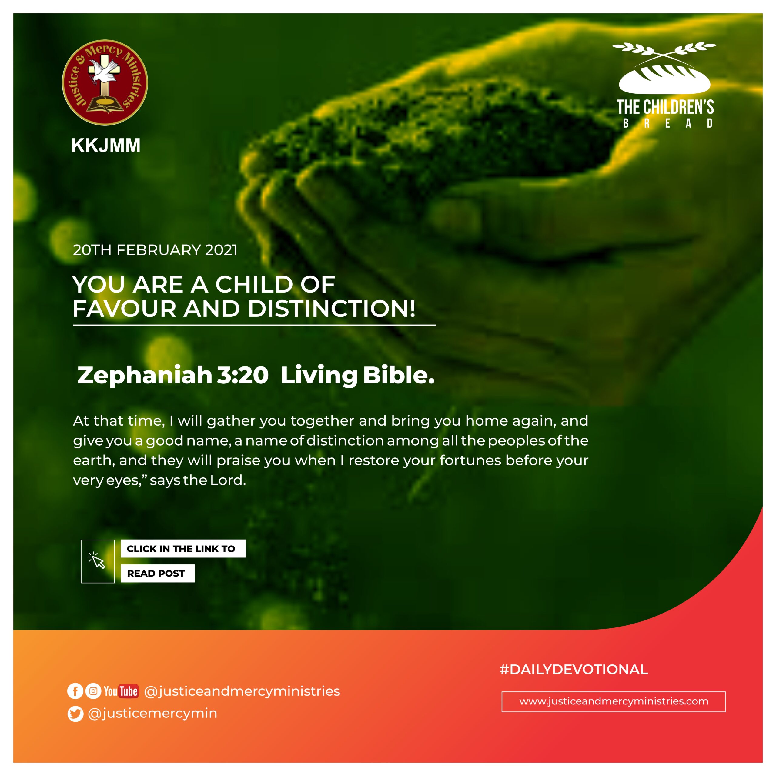 YOU ARE A CHILD OF FAVOUR AND DISTINCTION!